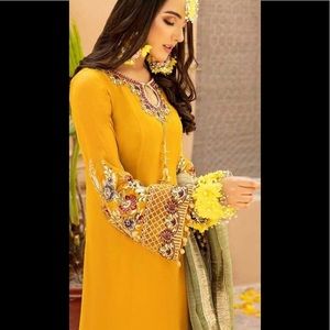 Pakistani Chiffon Embroidered designer dress